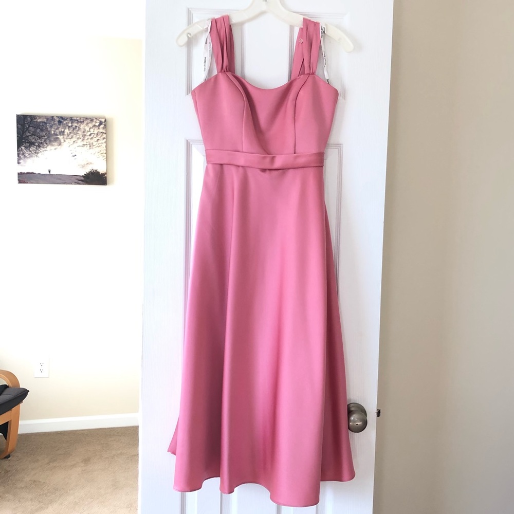 David’s Bridal Satin Tea Length Bridesmaid dress